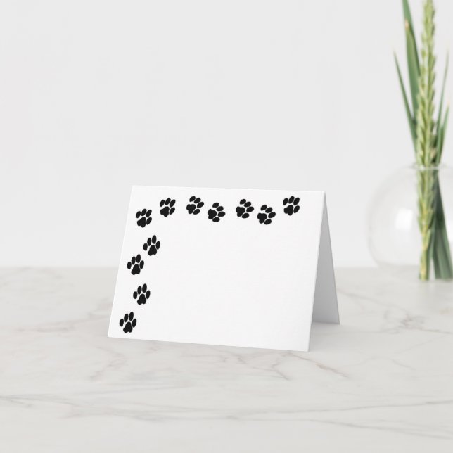 Carte de note Empreinte de patte noire (Devant)