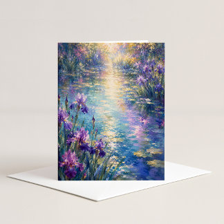 Carte de note en aquarelle Iris Reflections