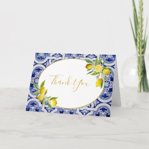 Carte de note en céramique bleu citron