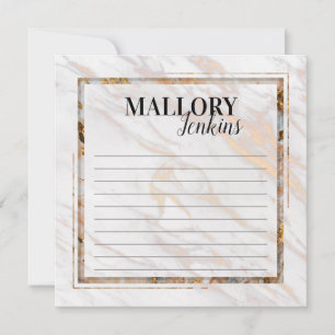 Carte de note en marbre rose Iridescente