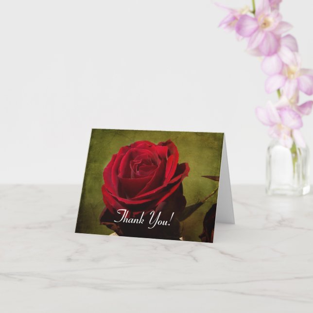 Carte de note en rose rouge texturée (Orchidée)