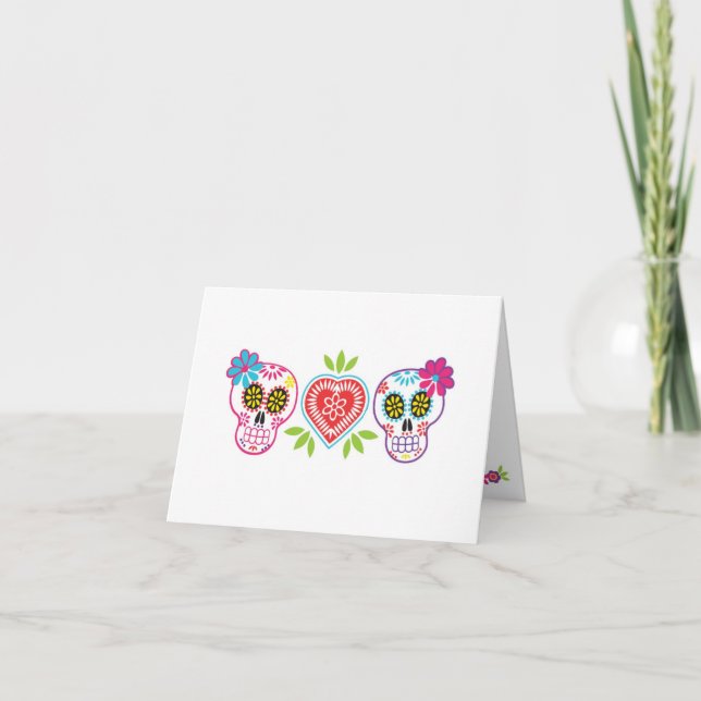 Carte de note faite sur commande de crânes et de (Devant)