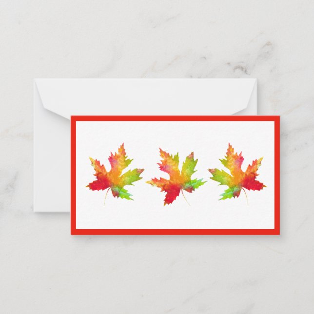 Carte de note Feuille d'érable d'automne (Devant)