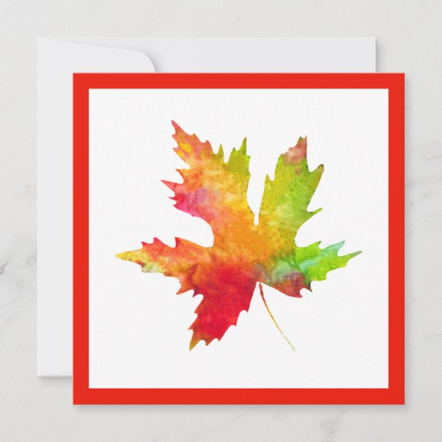 Carte de note Feuille d'érable d'automne (Devant)