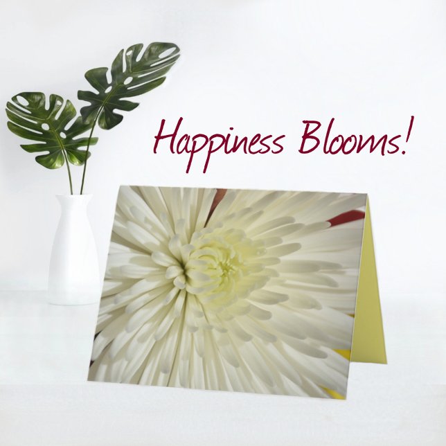 Carte de note florale Chrysanthemum blanc (Créateur téléchargé)