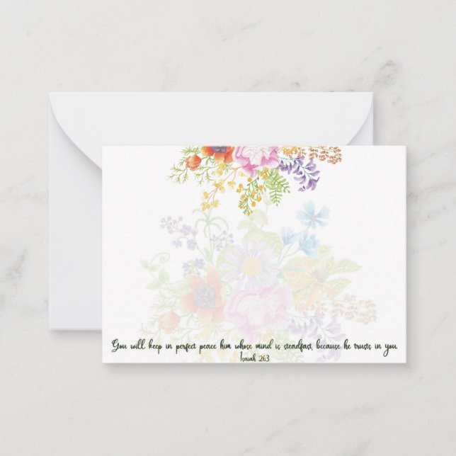 Carte de note florale de l'aquarelle de printemps  (Devant)