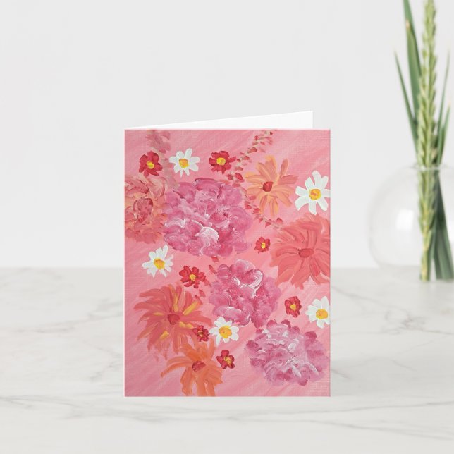 Carte de note florale Rose Sunset (Devant)