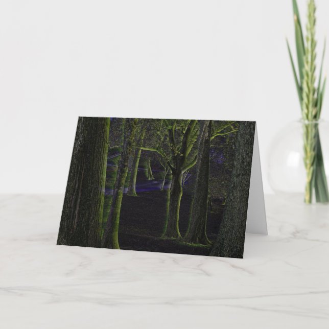 Carte de note foncée de blanc de forêt (Devant)