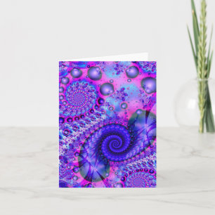 Carte de note Fractale violette et rose