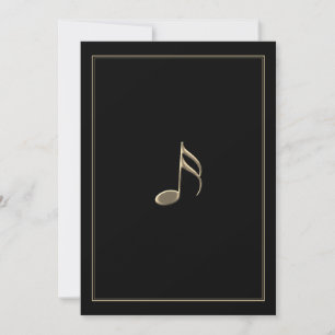 Carte de note frontière de musique noire et d'or