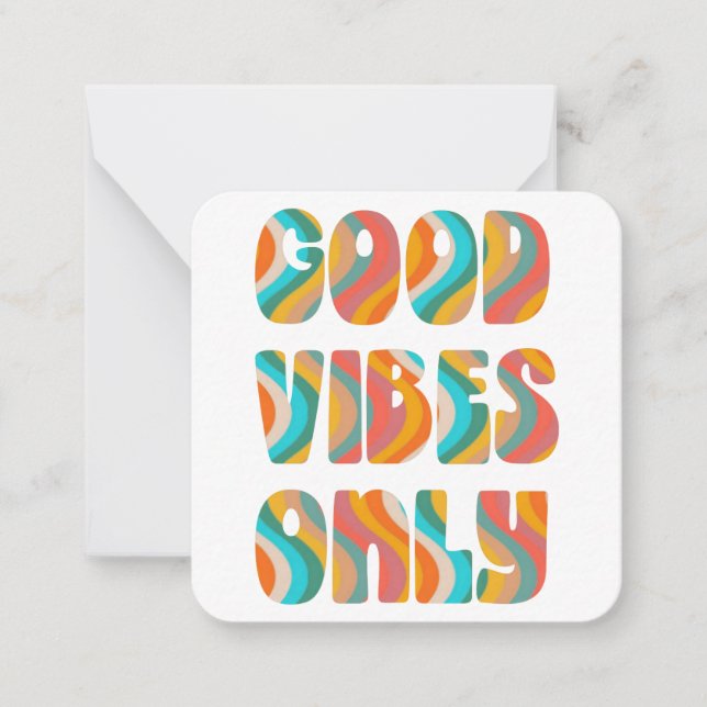 Carte de note Good Vibes personnalisée (Devant)