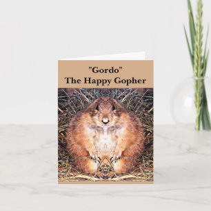 Carte de note "Gordo" le Gopher heureux