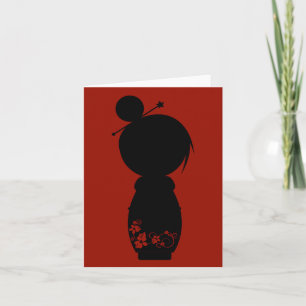 Carte de note Gothique Kokeshi Silhouette