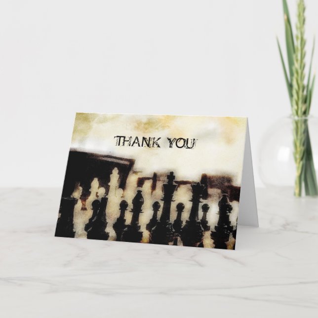 Carte de note grunge de Merci d'échecs (Devant)