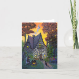Carte de note Halloween de la maison de Stone Witc