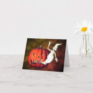 Carte de note Halloween Ghost Jack-o'-lantern Cute