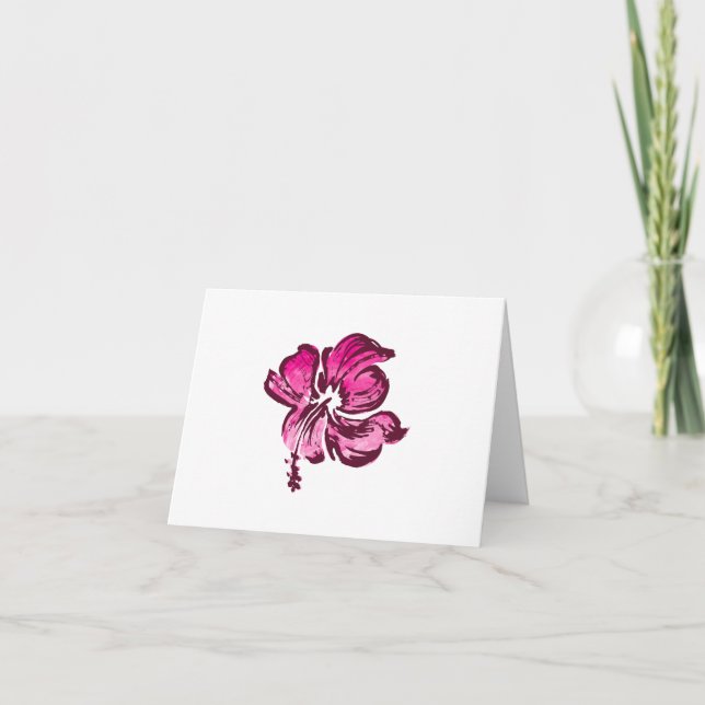 Carte de note Hibiscus aquarelle (Devant)