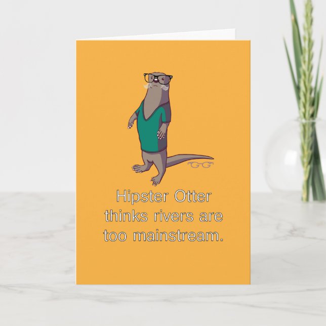 Carte de note Hipster Otter (Devant)
