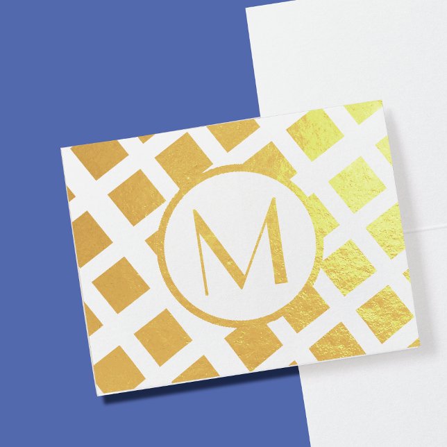 Carte de note initiale de mise à l'huile personnal (Depiction of Foil Note Card)