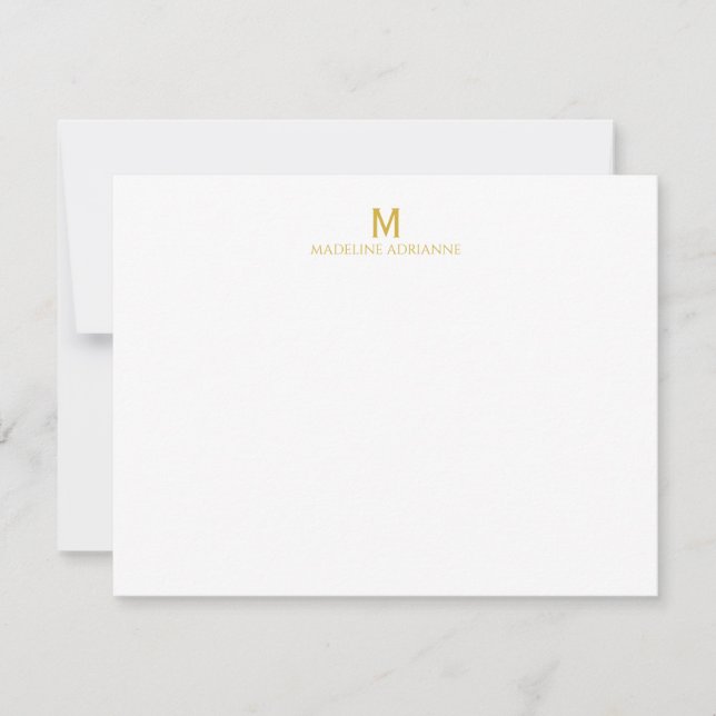 Carte de note initiale de monogramme simple modern (Devant)