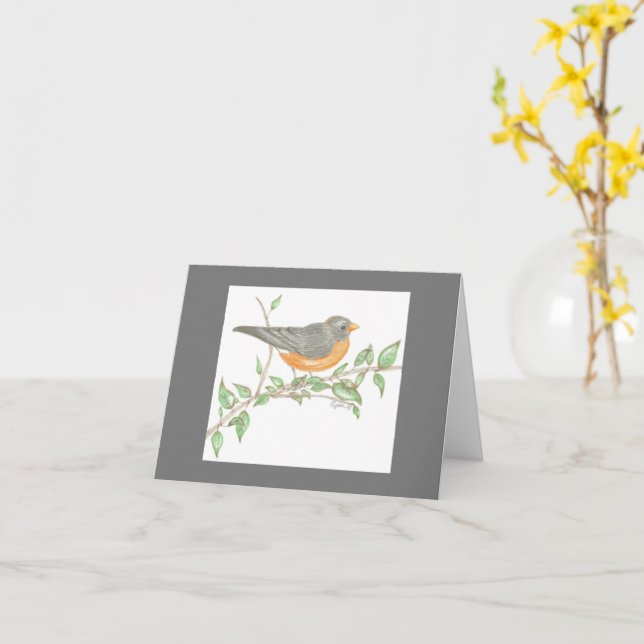Carte de note Inspiration Robin (Fleur jaune)