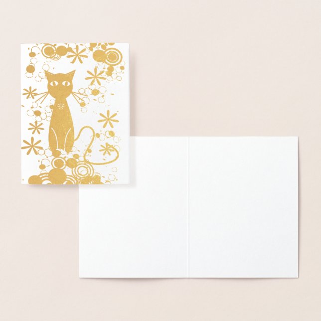 Carte de note intérieure flanquée de chat (Affichage)