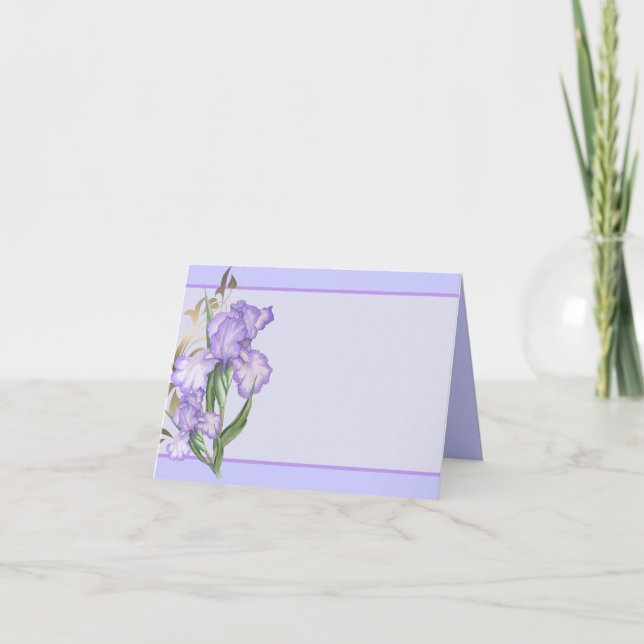 Carte de note Iris pliée - Iris violets - Petite (Devant)