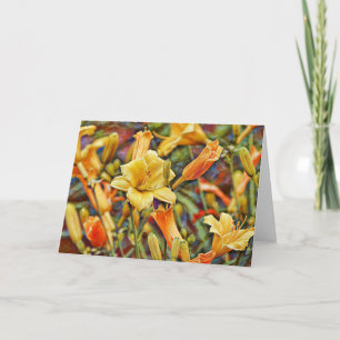 Carte de note Jaune Jaune Dorée Jaune Lily Garden