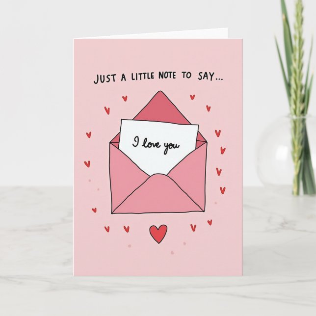 Carte de note 'Je t'aime' (Devant)