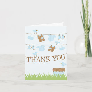 Carte de note jumelle de Merci de corde à linge