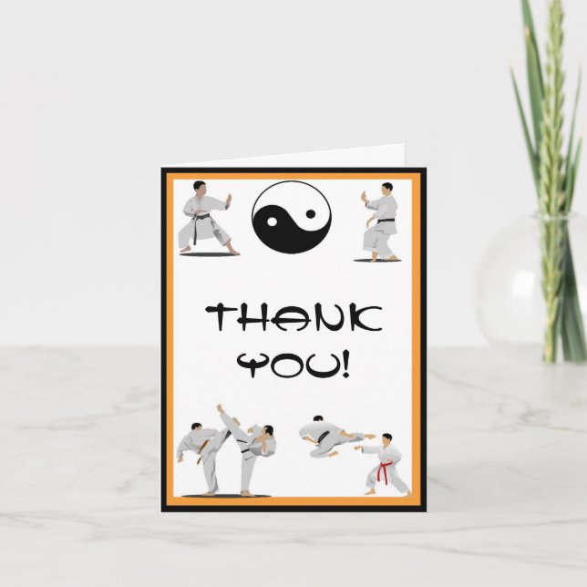 Carte de note Karate Thank You (Devant)