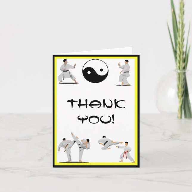 Carte de note Karate Thank You (Devant)