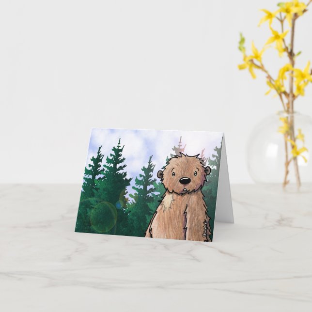 Carte de note KiniArt Bigfoot Sasquatch (Fleur jaune)