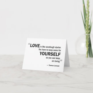 Carte de note - le 'amour est comme le levain… "