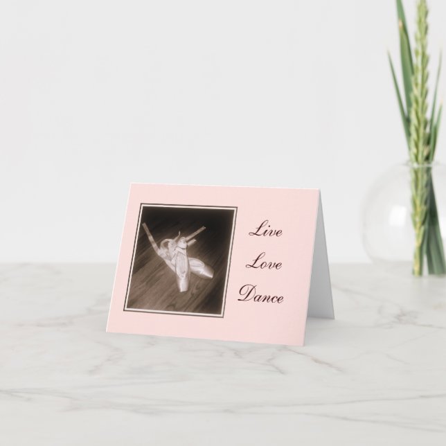 Carte de note 'Live, Love, Dance' (Devant)