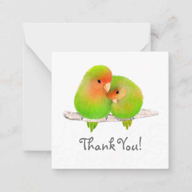 Carte de note Lovebirds Thank You (Devant)