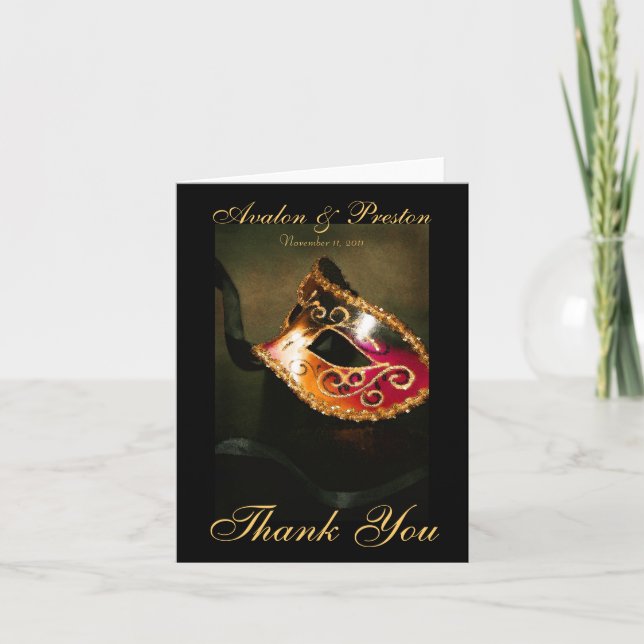 Carte de note magnifique de Merci de masque de (Devant)