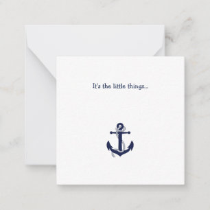 Carte de note Merci Ancre bleue