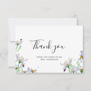 Carte de note Merci fleur sauvage
