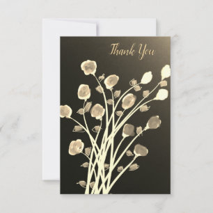 Carte de note Merci Flowered dans les Browns