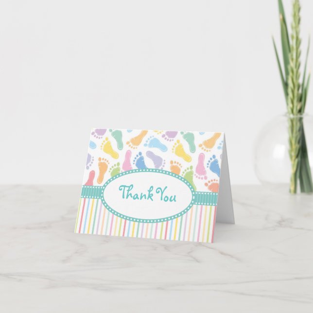 Carte de note Merci Merci pour les empreintes de b (Devant)