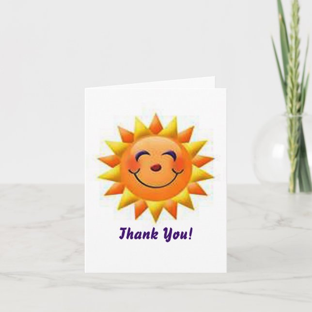 Carte de note Merci Sunshine (Devant)