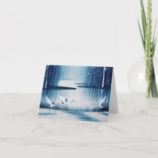 Carte de note Merci Winter Egrets