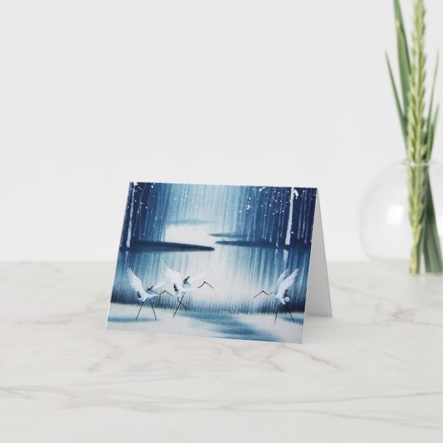 Carte de note Merci Winter Egrets (Devant)