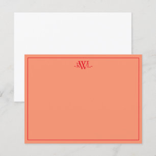 Carte de note minimale rouge orange et blanche