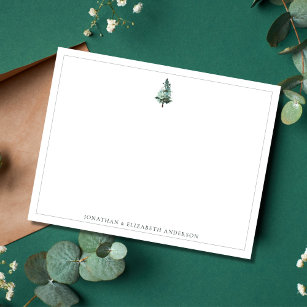 Carte de note minimaliste de l'arbre à pin d'hiver