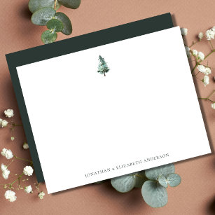 Carte de note minimaliste de l'arbre à pin d'hiver