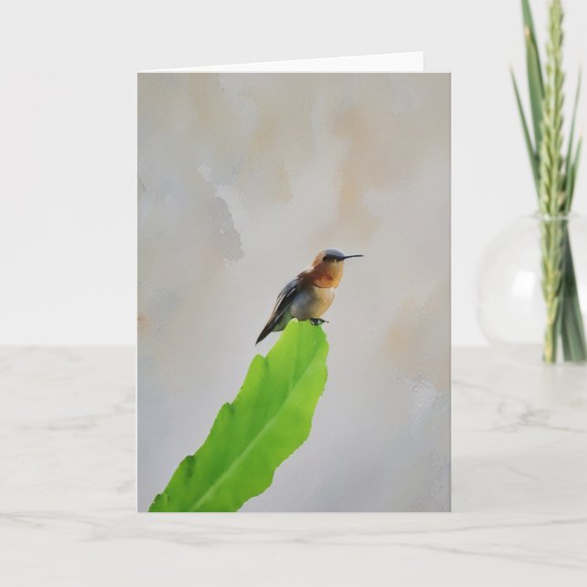 Carte de note minimaliste pour colibri (Devant)