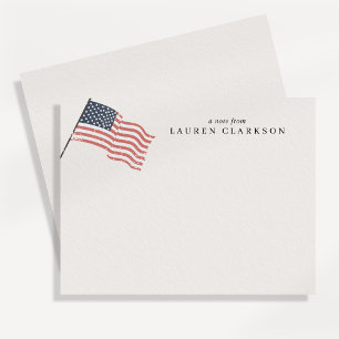 Carte de note minimaliste rustique avec drapeau am