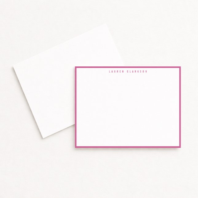 Carte de note moderne à bordure rose fuchsia (Créateur téléchargé)